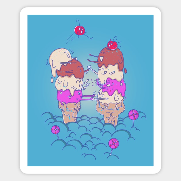 Ice Cream Chicken Fight Sticker by Made With Awesome